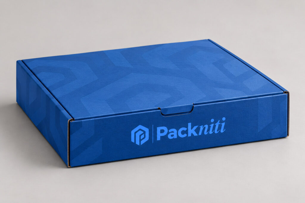 PackNiti packaging mockup: Custom Rollover Hinged Lid Mailer Box (PN-PD-000001)