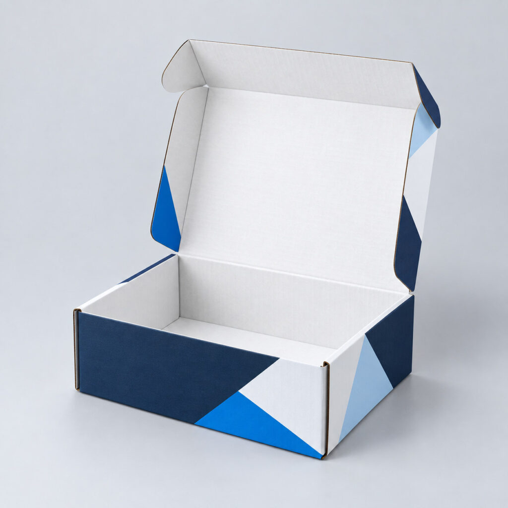 PackNiti packaging mockup: Custom Open Square Mailer Box (Style 000012) (PN-PD-000012)