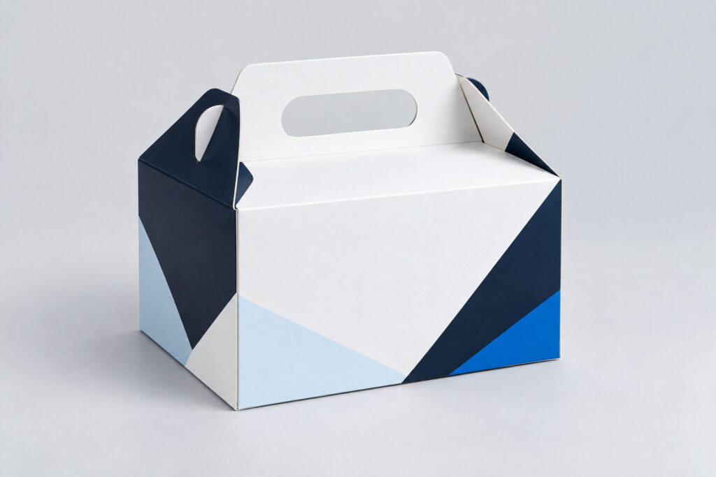 PackNiti packaging mockup: Custom Cake Box With Handle (Style 000013) (PN-PD-000013)
