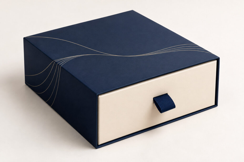 PackNiti packaging mockup: Custom Square Drawer Gift Box (Style 000035) (PN-PD-000035)