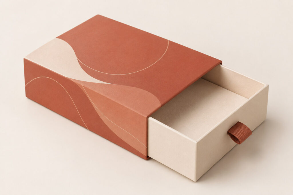PackNiti packaging mockup: Custom Sleeve And Tray Jewelry Box (PN-PD-000037)