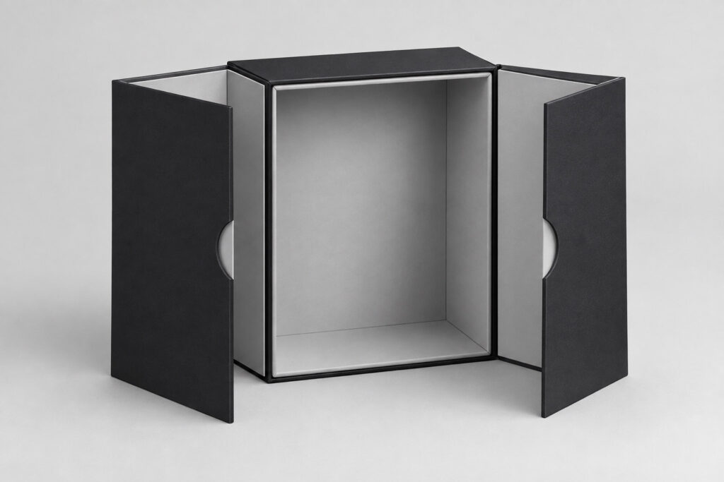 PackNiti packaging mockup: Custom Double Door Rigid Gift Box (PN-PD-000039)