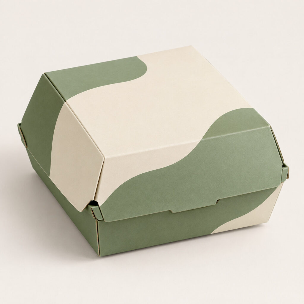 PackNiti packaging mockup: Custom Burger Box (Style 000042) (PN-PD-000042)