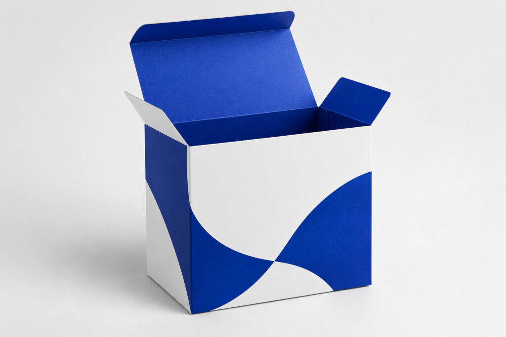PackNiti packaging mockup: Custom Tuck End Open Square Box (PN-PD-000043)