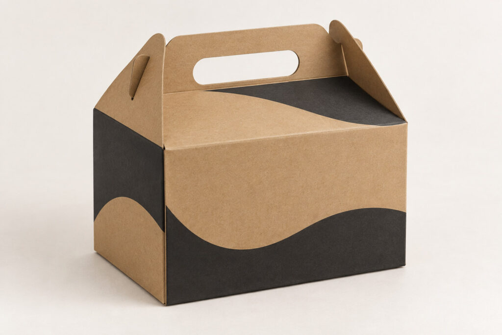 PackNiti packaging mockup: Custom Cake Box With Handle (Style 000046) (PN-PD-000046)