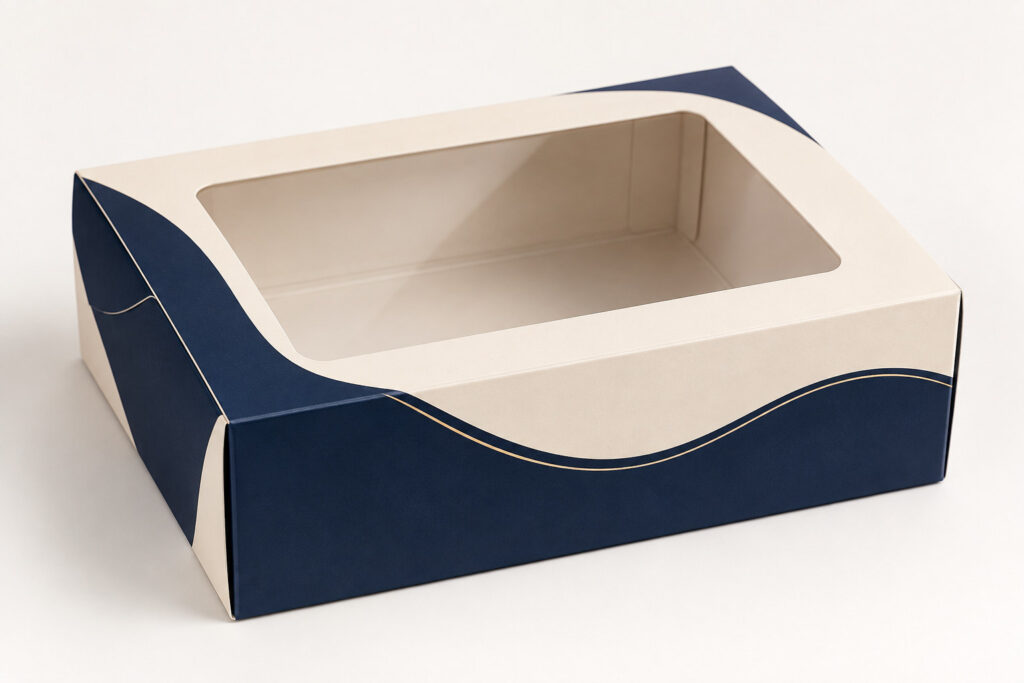 PackNiti packaging mockup: Custom Bakery Display Box With Window (PN-PD-000065)
