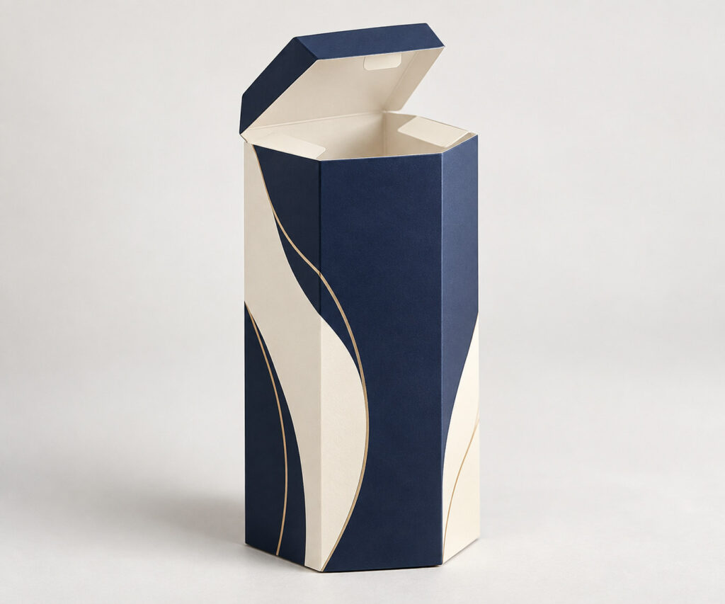 PackNiti packaging mockup: Custom Flip Top Boxes Octagon Auto Lock Bottom (PN-PD-000071)