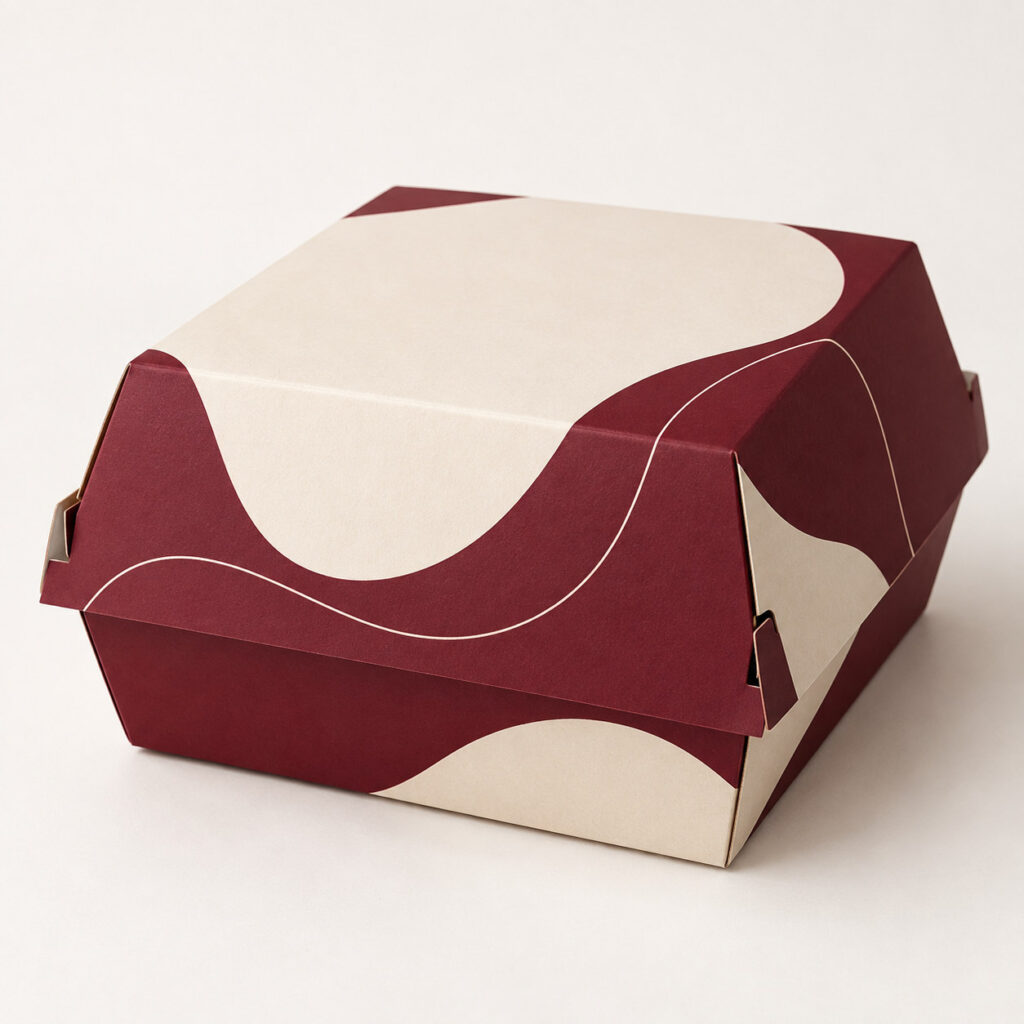 PackNiti packaging mockup: Custom Burger Box (Style 000084) (PN-PD-000084)