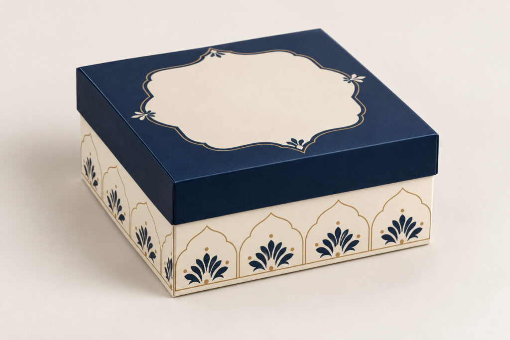 PackNiti packaging mockup: Custom Square Sweet Box With Lid (Style 000095) (PN-PD-000095)