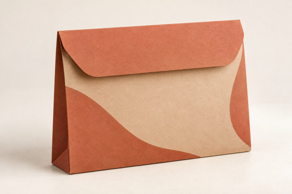 PackNiti packaging mockup: Custom Kraft Paper Envelope (PN-PD-000097)