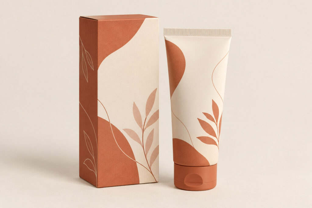 PackNiti packaging mockup: Custom Hand Cream Box (Style 000107) (PN-PD-000107)