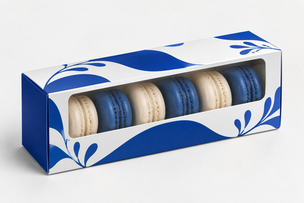 PackNiti packaging mockup: Custom Macaron Box (PN-PD-000113)