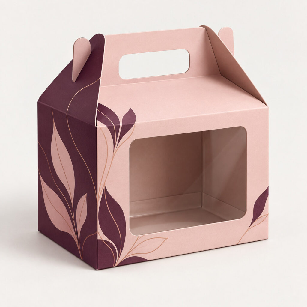 PackNiti packaging mockup: Custom Gable Box With Window (PN-PD-000128)