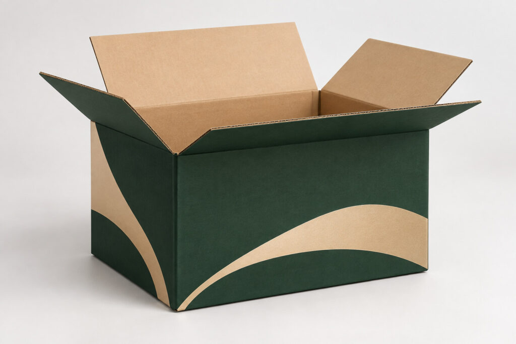 PackNiti packaging mockup: Custom FEFCO 0203 International Standard Shipping Cartons (PN-PD-000140)