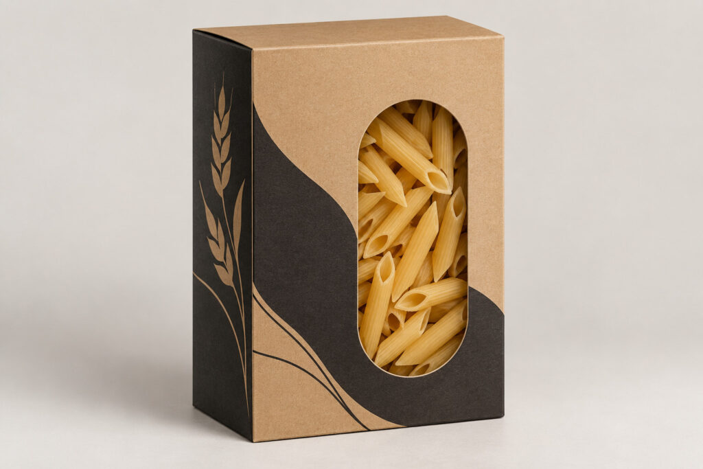 PackNiti packaging mockup: Custom Pasta Box (PN-PD-000176)