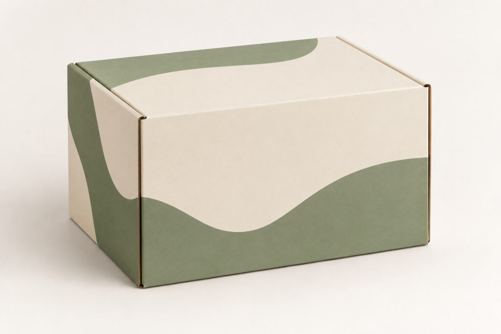 PackNiti packaging mockup: Custom FEFCO 0412 Cardboard Shipping Box (PN-PD-000182)