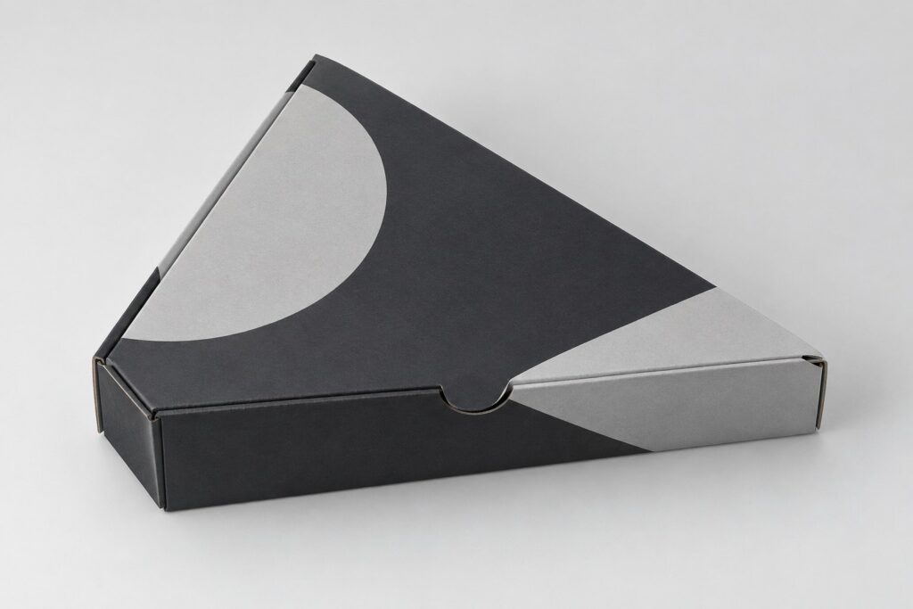 PackNiti packaging mockup: Custom Triangle Pizza Box (Style 000219) (PN-PD-000219)