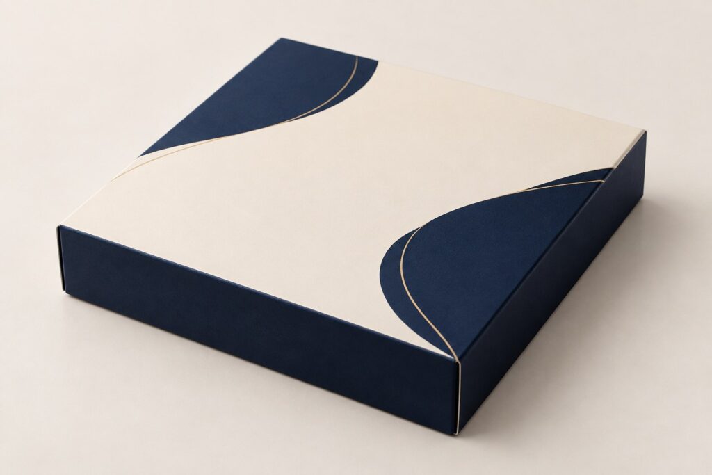 PackNiti packaging mockup: Custom Flat Square Box (PN-PD-000221)