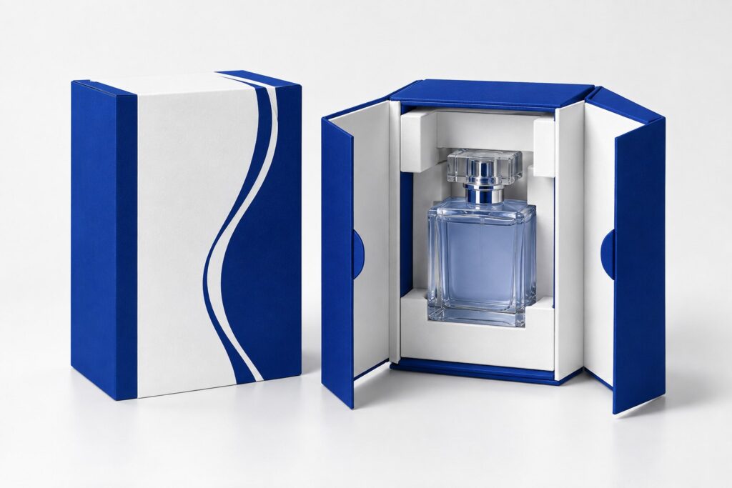 PackNiti packaging mockup: Custom Inner Locking Perfume Box (PN-PD-000223)
