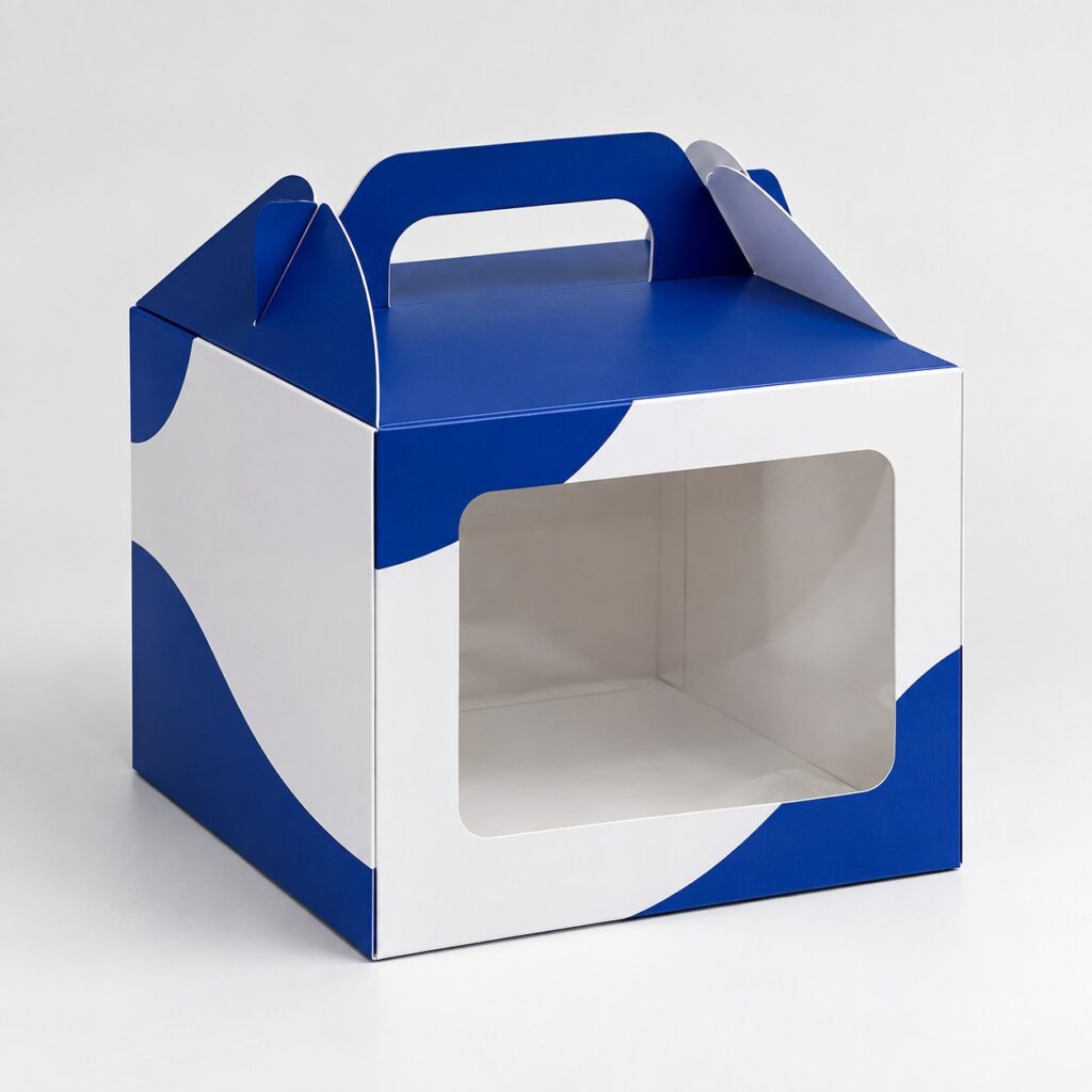 PackNiti packaging mockup: Custom Square Cake Box (Style 000233) (PN-PD-000233)