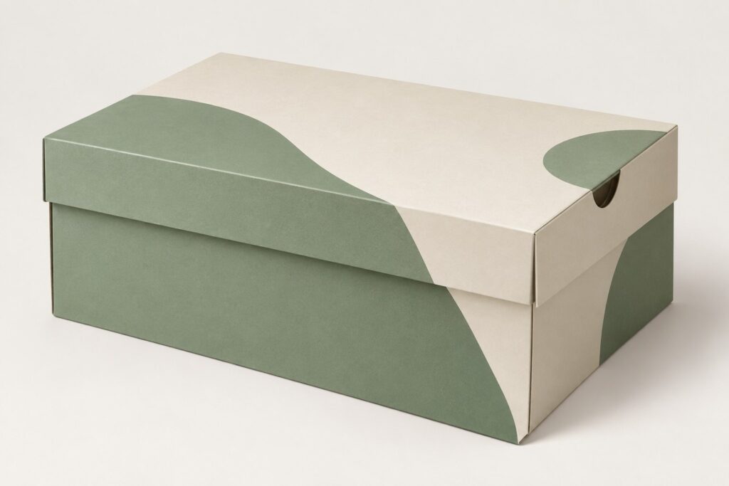 PackNiti packaging mockup: Custom Folding Paper Packaging Shoes Box (Style 000252) (PN-PD-000252)