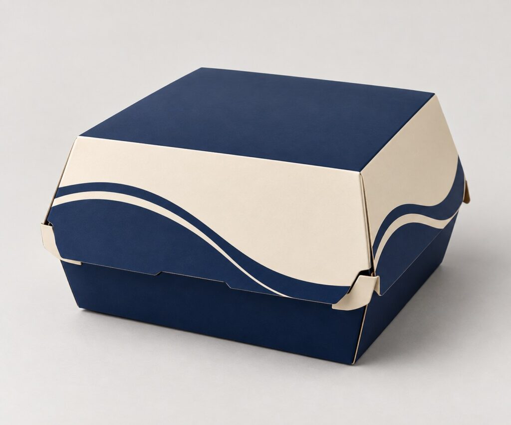 PackNiti packaging mockup: Custom Burger Box (Style 000261) (PN-PD-000261)