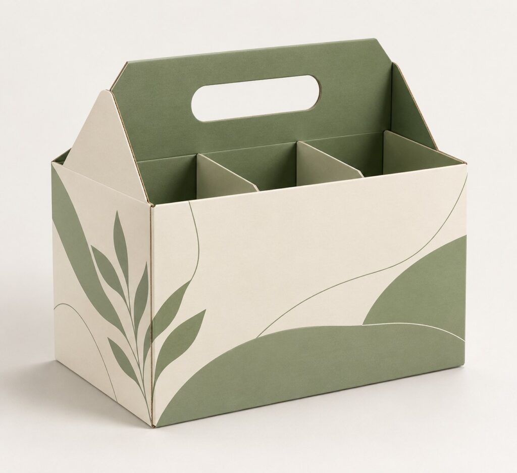 PackNiti packaging mockup: Custom 6-pack Carrier Box (Style 000262) (PN-PD-000262)