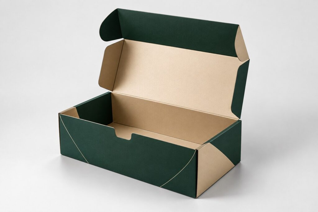 PackNiti packaging mockup: Custom Roofing Cord Buckle Bottom Box (PN-PD-000270)