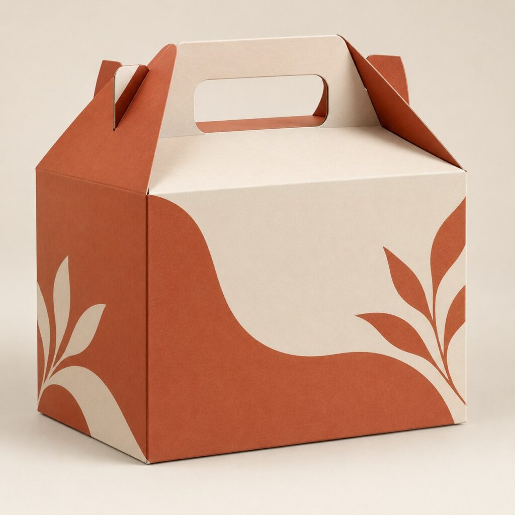 PackNiti packaging mockup: Custom Cardboard Gable Box (PN-PD-000277)