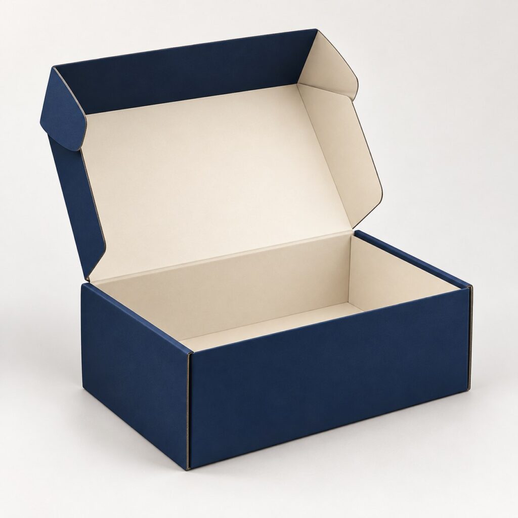 PackNiti packaging mockup: Custom Three Side Double Wall Flip Top Box (PN-PD-000281)