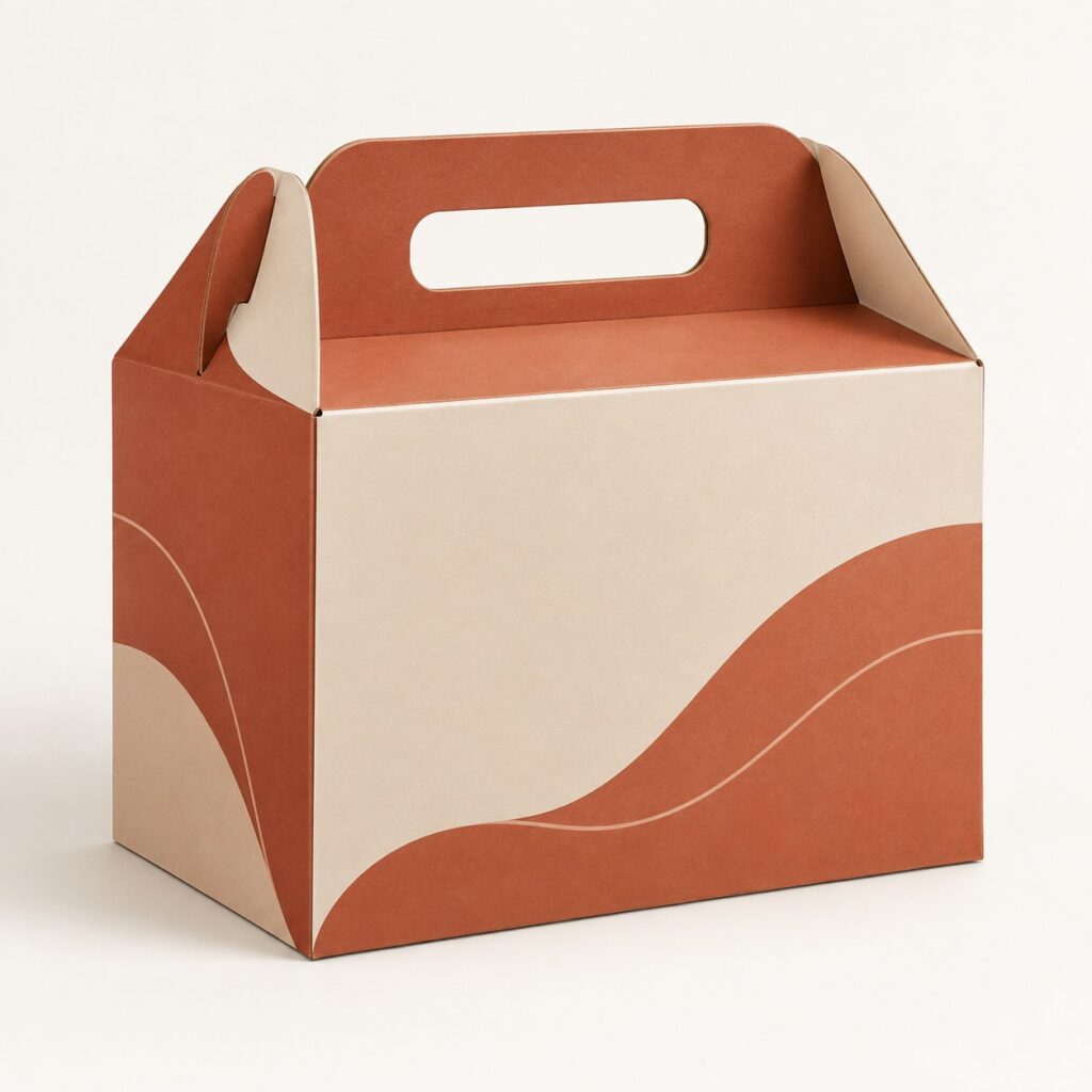 PackNiti packaging mockup: Custom Mailer Box With Handle Hole Box (PN-PD-000287)