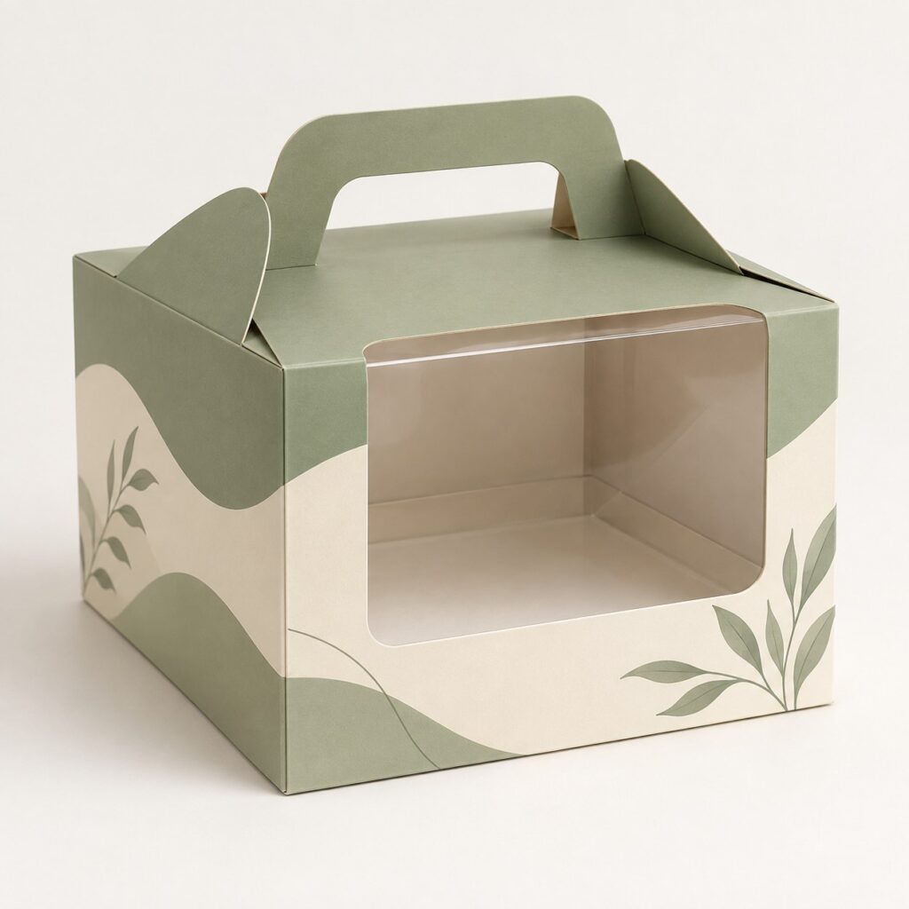 PackNiti packaging mockup: Custom Cake Box (Style 000302) (PN-PD-000302)