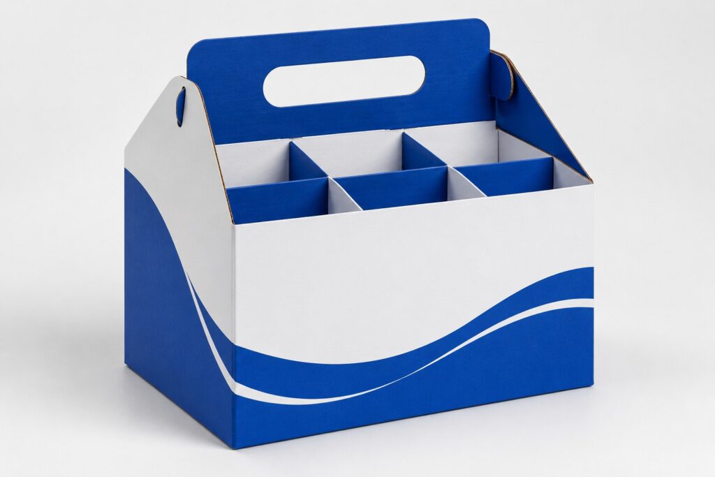PackNiti packaging mockup: Custom 6-pack Carrier Box (Style 000303) (PN-PD-000303)