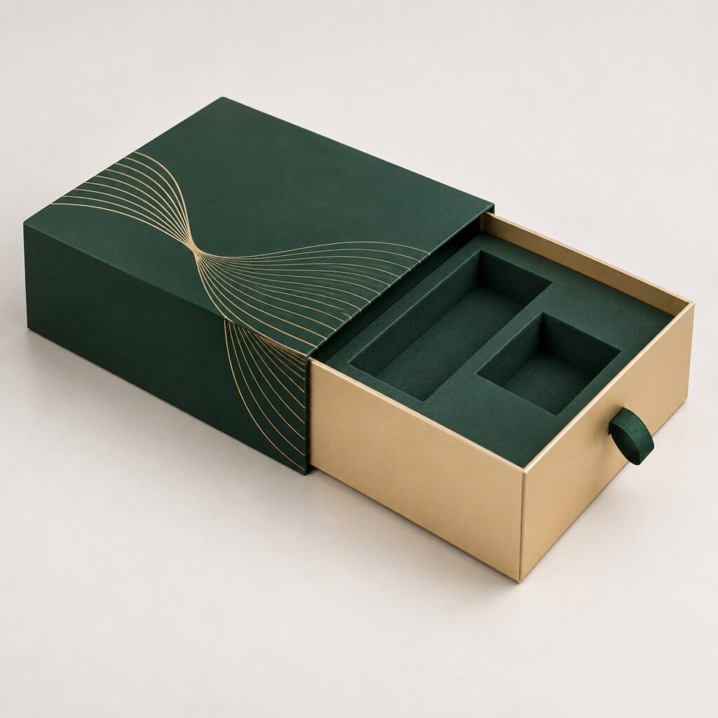 PackNiti packaging mockup: Custom Gift Drawer Style Boxes With Insert (PN-PD-000310)