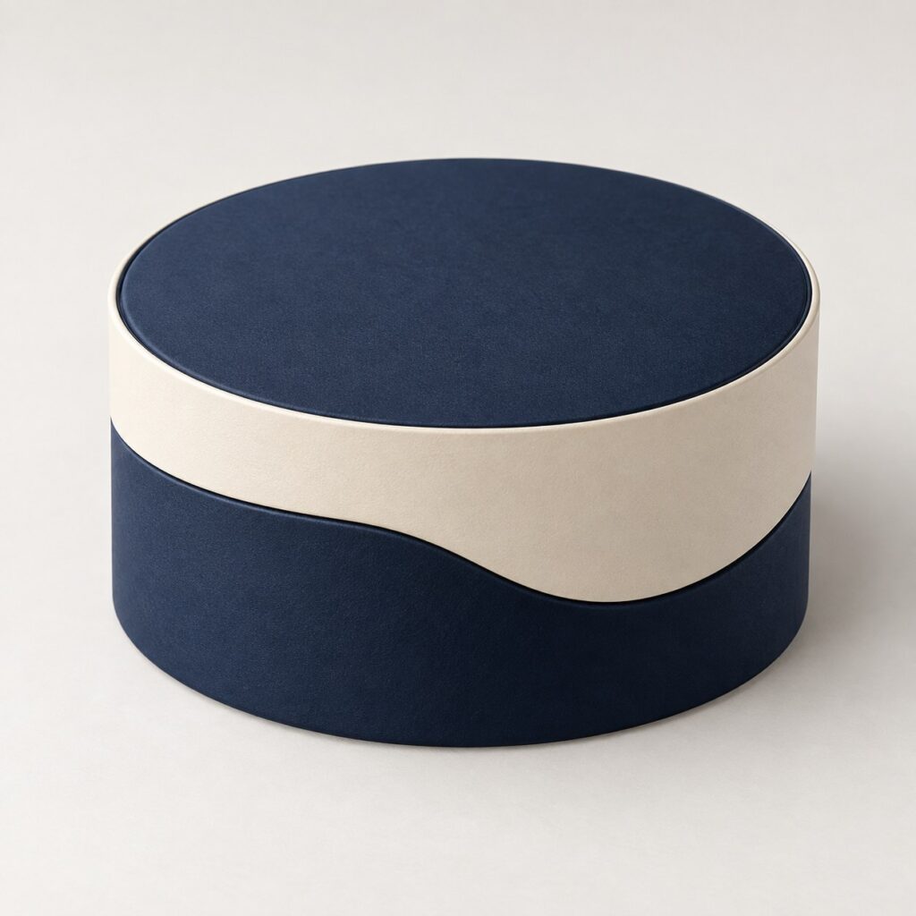 PackNiti packaging mockup: Custom Round Jewelry Box (PN-PD-000311)