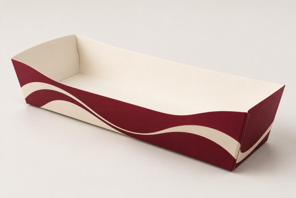 PackNiti packaging mockup: Custom Hot Dog Tray Box (Style 000314) (PN-PD-000314)