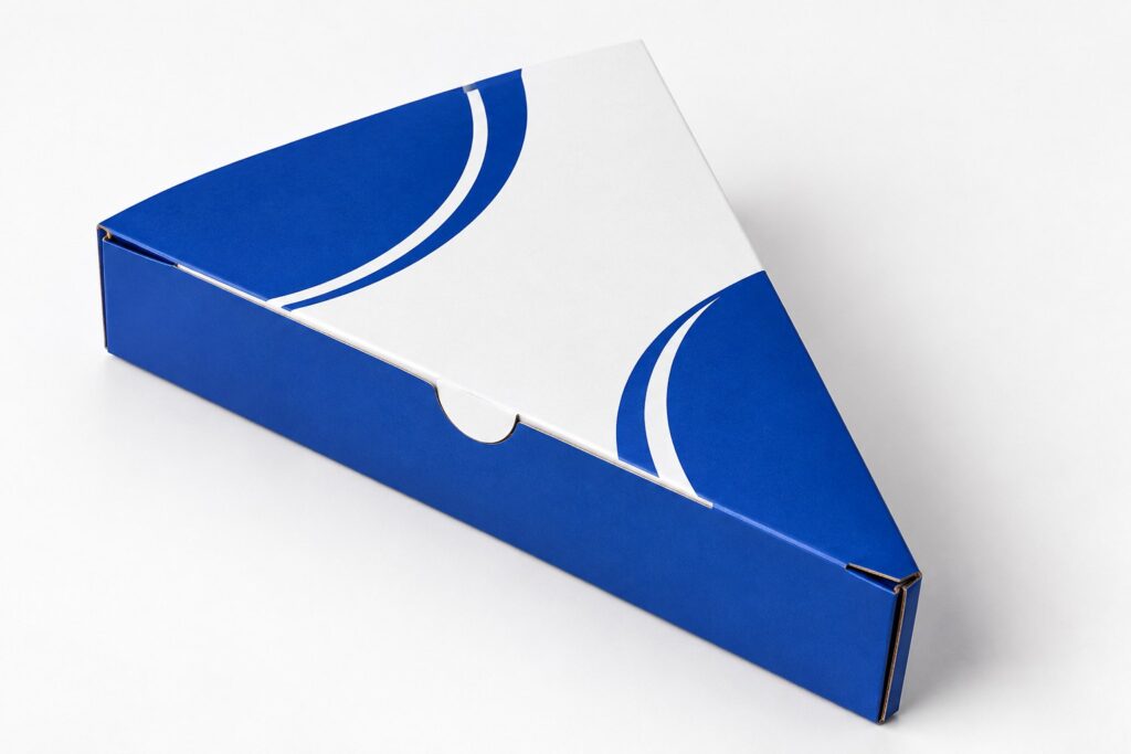 PackNiti packaging mockup: Custom Triangle Pizza Box (Style 000323) (PN-PD-000323)