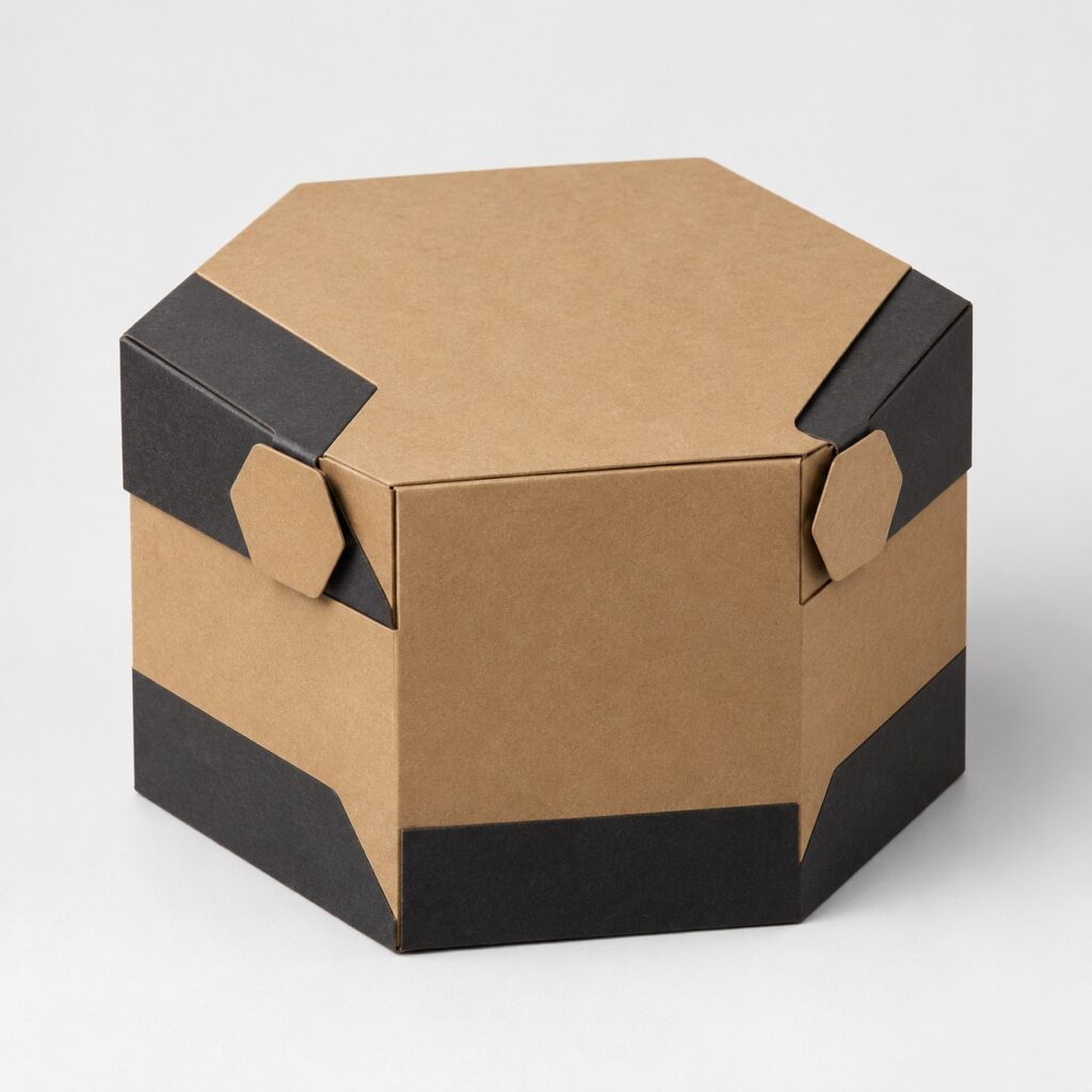 PackNiti packaging mockup: Custom Polygonal Boxes Hexagonal Security Buckles (PN-PD-000326)