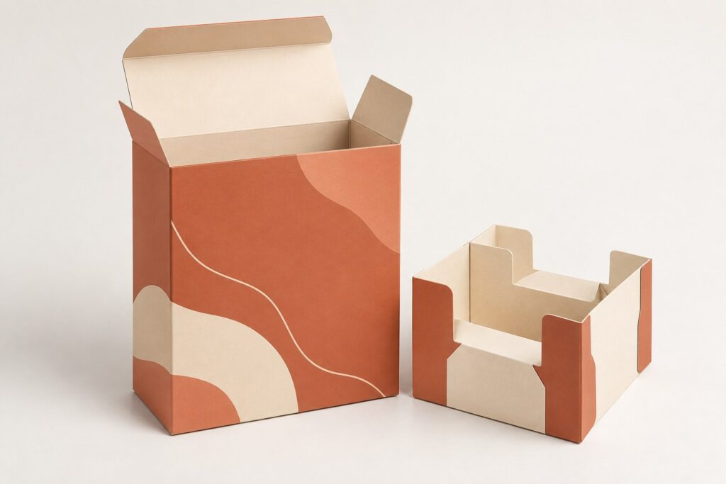 PackNiti packaging mockup: Custom Tuck End Boxes Pins Lock Inserts (Style 000337) (PN-PD-000337)