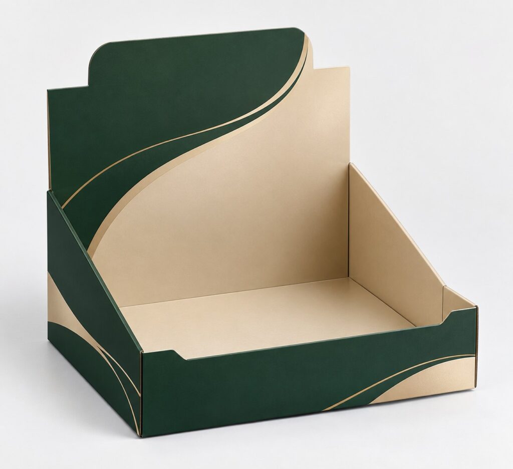 PackNiti packaging mockup: Custom Pos Display Box (Style 000340) (PN-PD-000340)