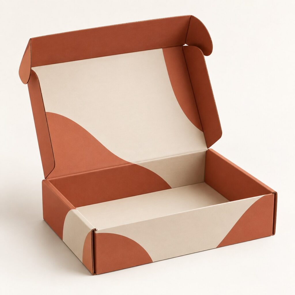 PackNiti packaging mockup: Custom Open Square Mailer Box (Style 000347) (PN-PD-000347)