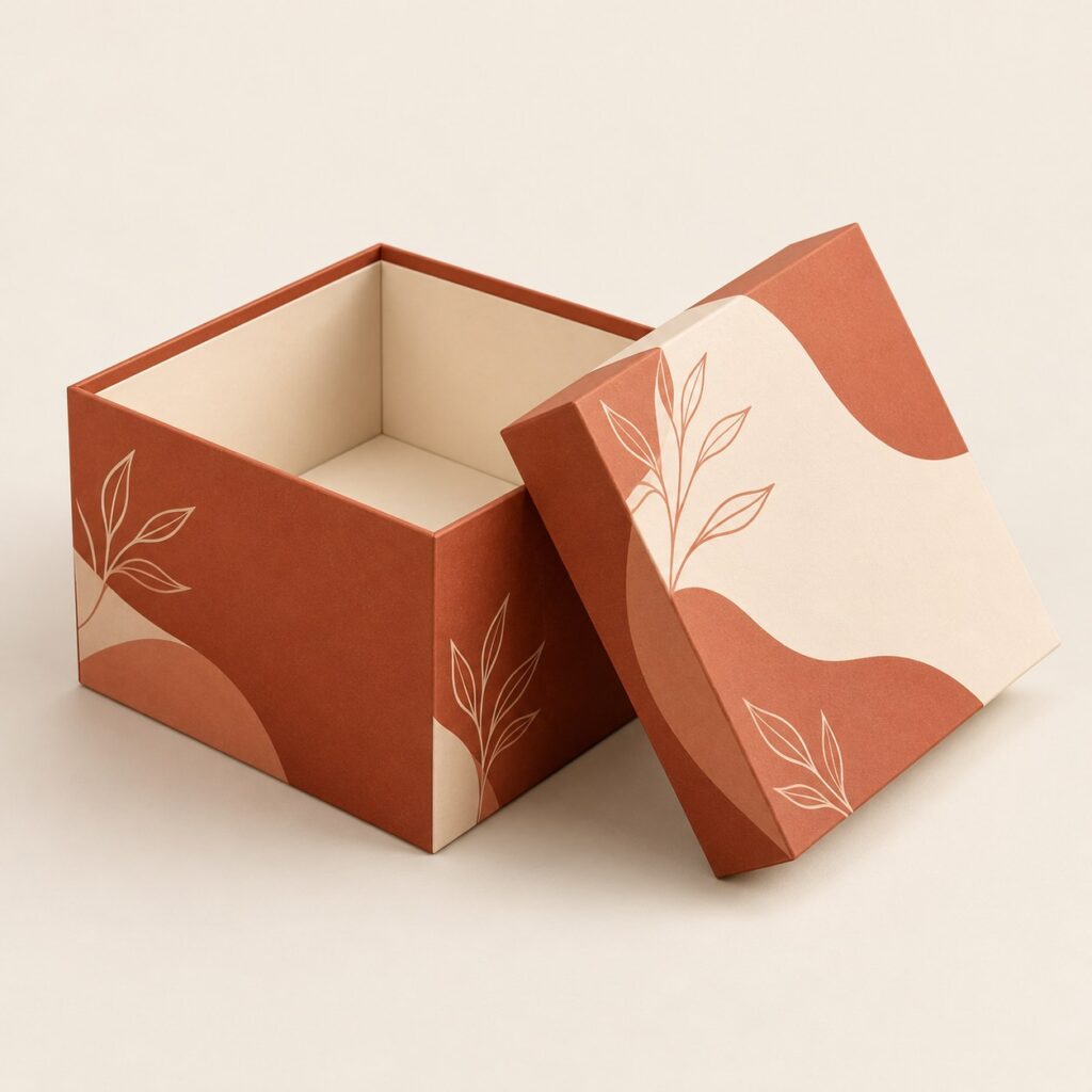 PackNiti packaging mockup: Custom Open Square Gift Box (Style 000367) (PN-PD-000367)