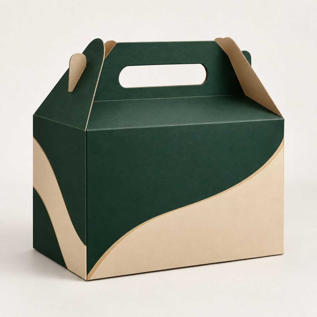 PackNiti packaging mockup: Custom FEFCO 0222 Kraft Box With Handle (PN-PD-000370)