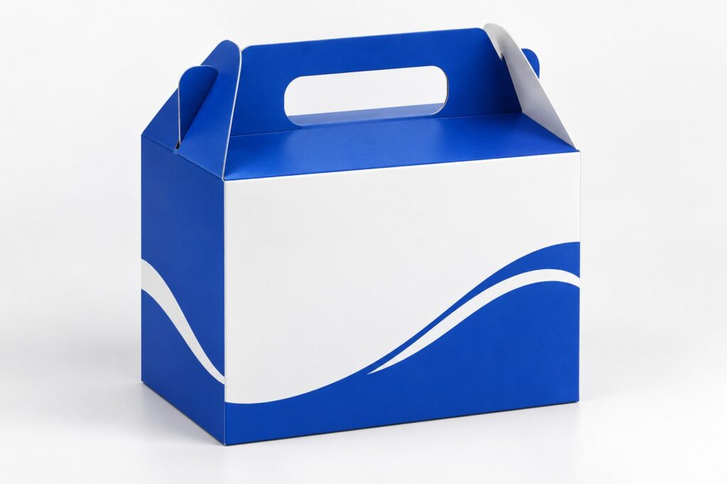 PackNiti packaging mockup: Custom Tuck End Box With Handle (Style 000373) (PN-PD-000373)