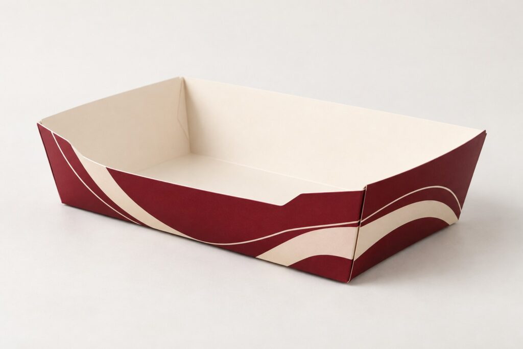 PackNiti packaging mockup: Custom Fast Food Tray Box (Style 000374) (PN-PD-000374)