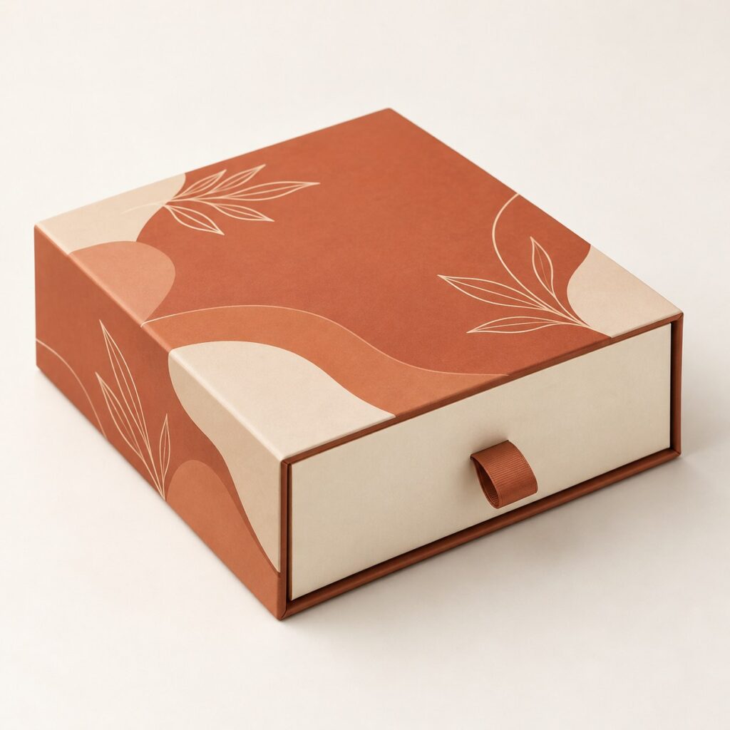PackNiti packaging mockup: Custom Square Drawer Gift Box (Style 000377) (PN-PD-000377)