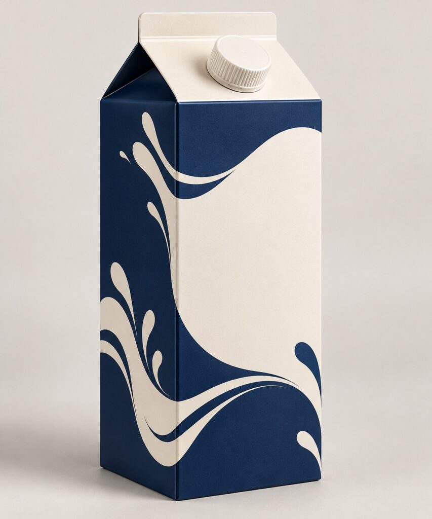 PackNiti packaging mockup: Custom Milk Box (Style 000391) (PN-PD-000391)
