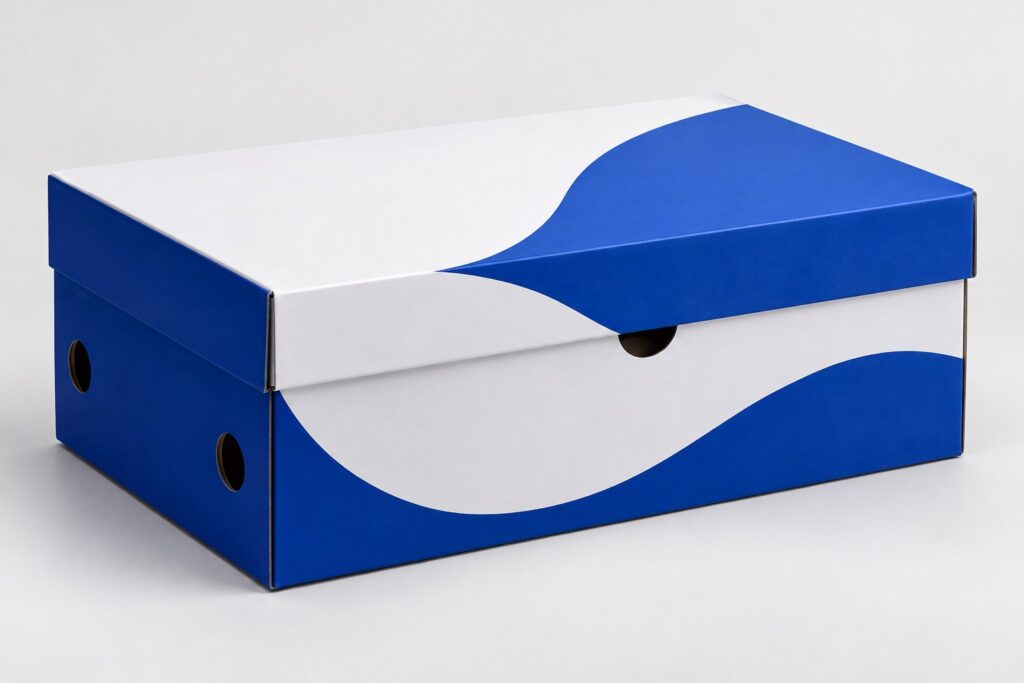 PackNiti packaging mockup: Custom Shoe Box With Holes Filp Top Boxes Paper (PN-PD-000393)