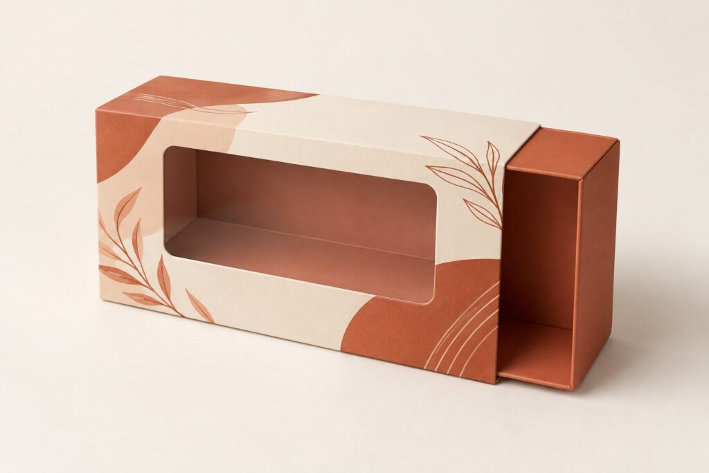 PackNiti packaging mockup: Custom Sleeve Gift Box With Window (PN-PD-000397)