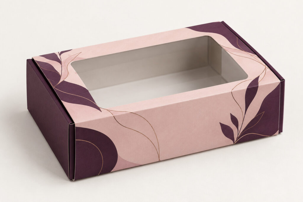 PackNiti packaging mockup: Custom Food Sleeve Box With Window (PN-PD-000408)